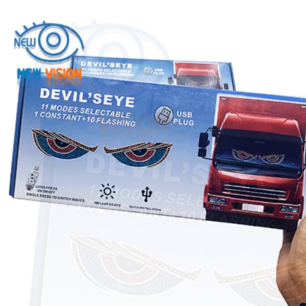 XL Devil Eye Dynamic Rear Window Screen Display Universal Car Accessory with USB - Picture 4 of 4